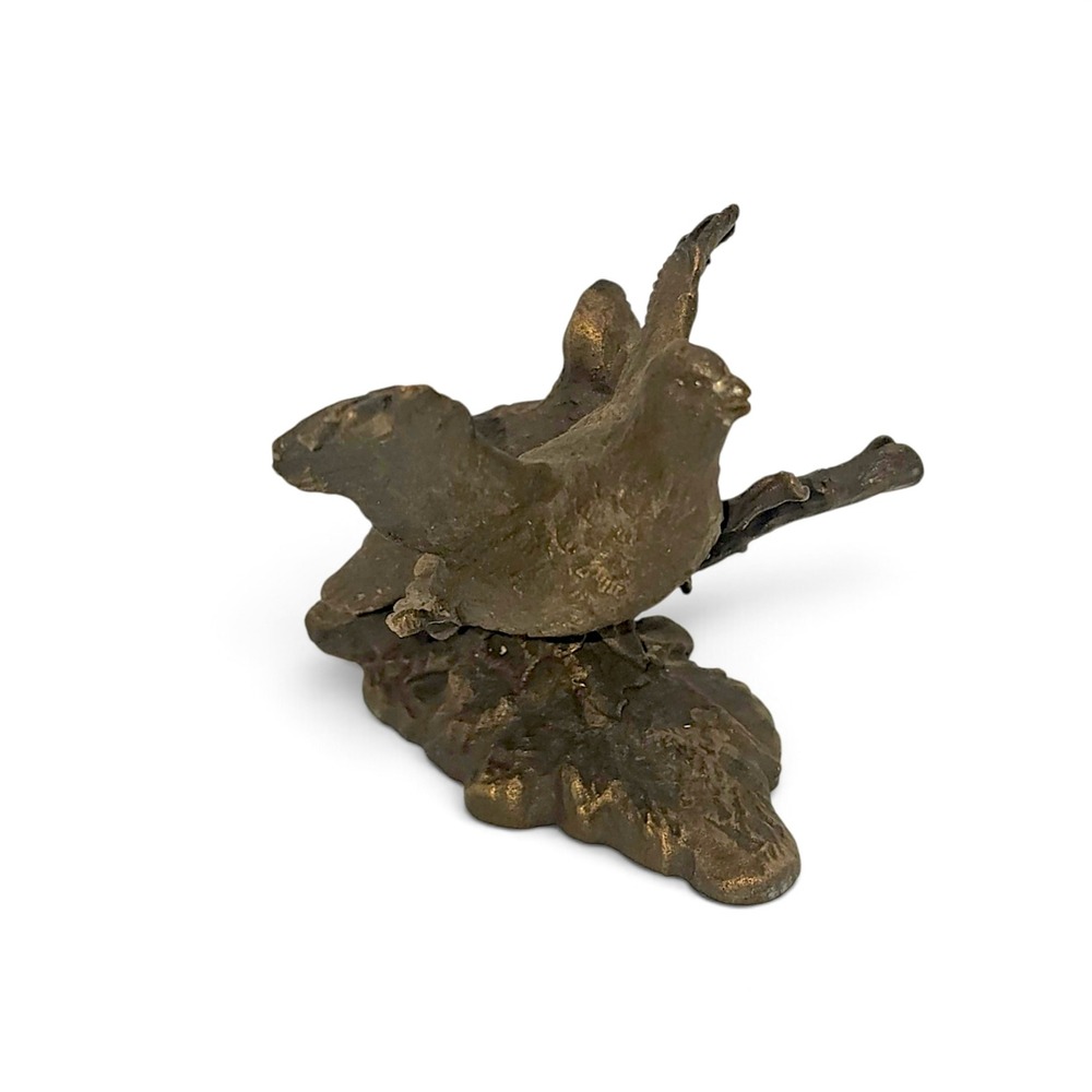 Vintage Avon 1986 Bronze Quail Pair Figurine Sculpture Nature Decor